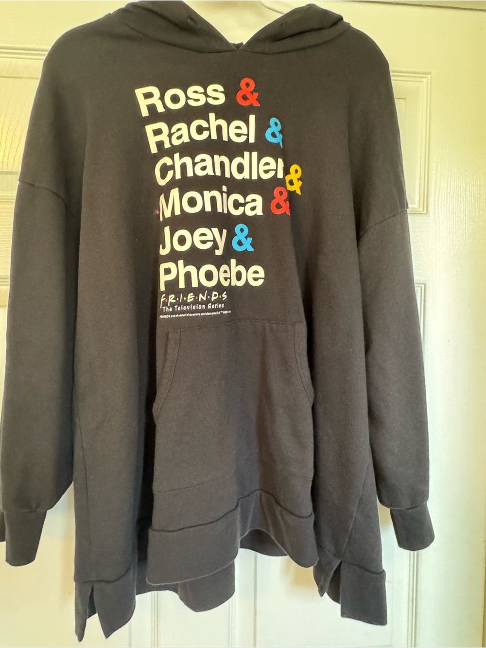 Friends TV Show Oversized Hoodie Black Pullover Sweatshirt Size 2XL